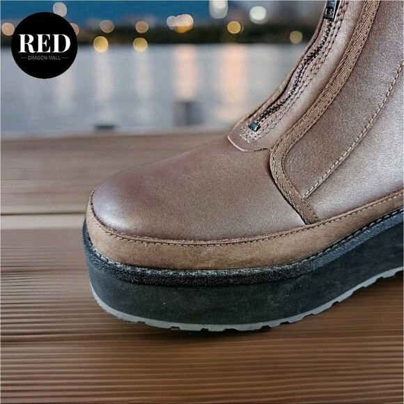 UGG CITYFUNC ZIP BURNT CEDAR LEATHER WATERPROOF ZIP BOOTS - WOMEN'S SIZE 9.5 - Picture 10 of 14